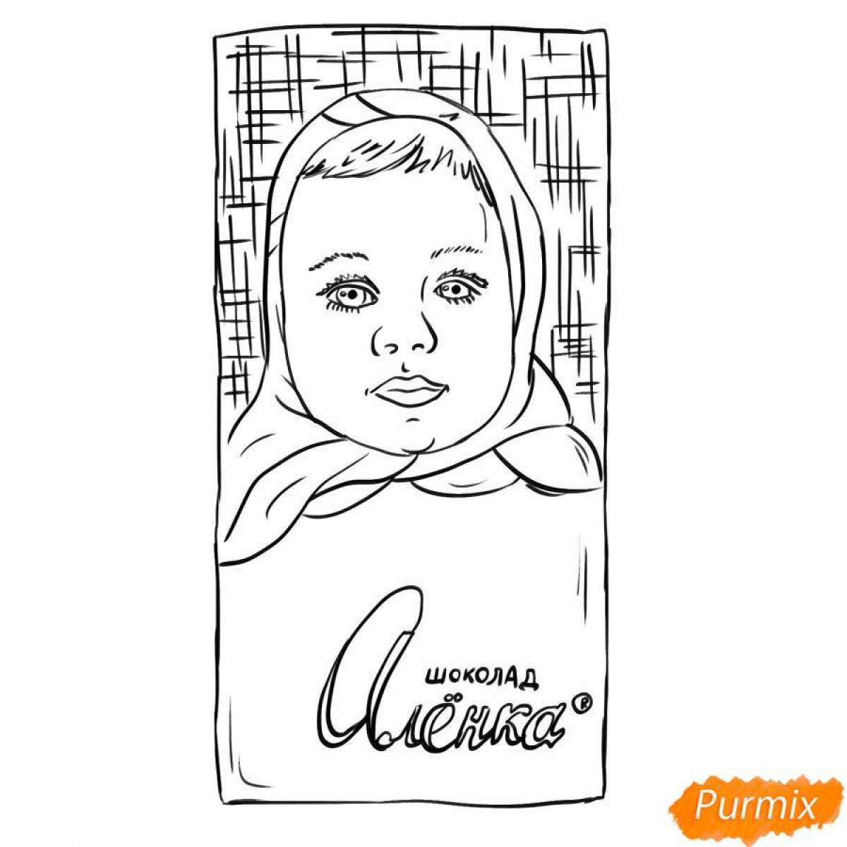 Melty coloring page chocolate bar