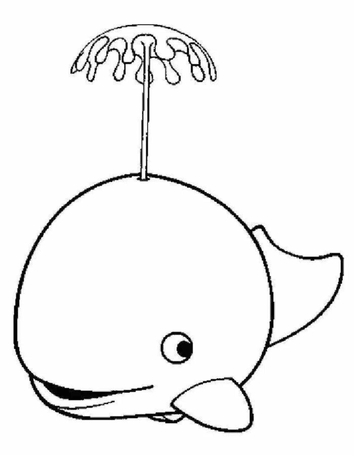 Colorful whale coloring page for kids