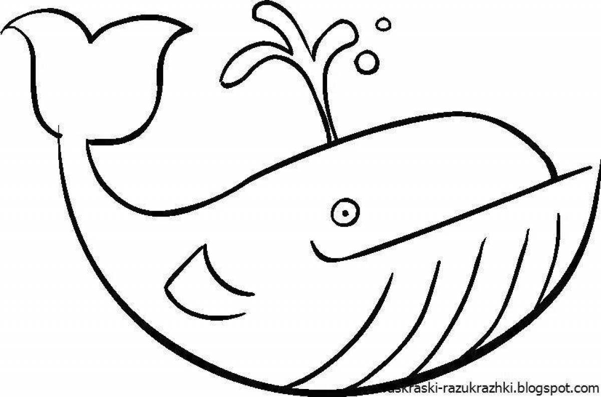 Joyful whale coloring book for kids