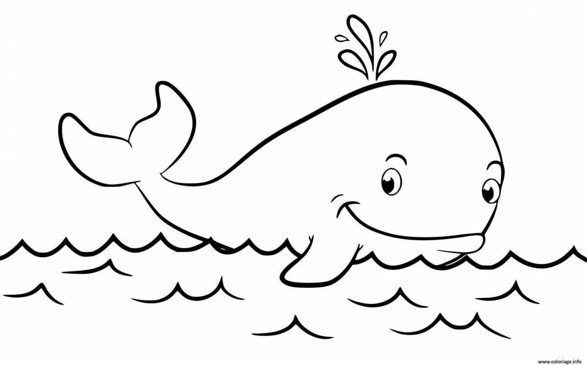 Cute whale coloring for kids