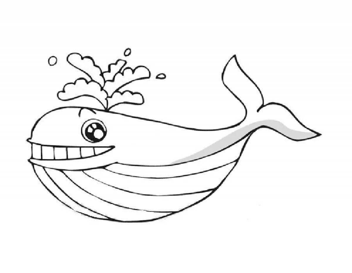 Adorable whale coloring page for kids