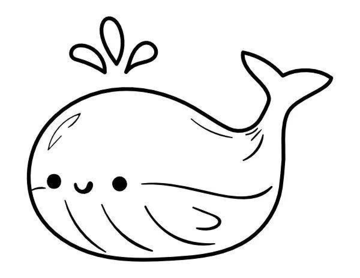 Nice whale coloring book for kids