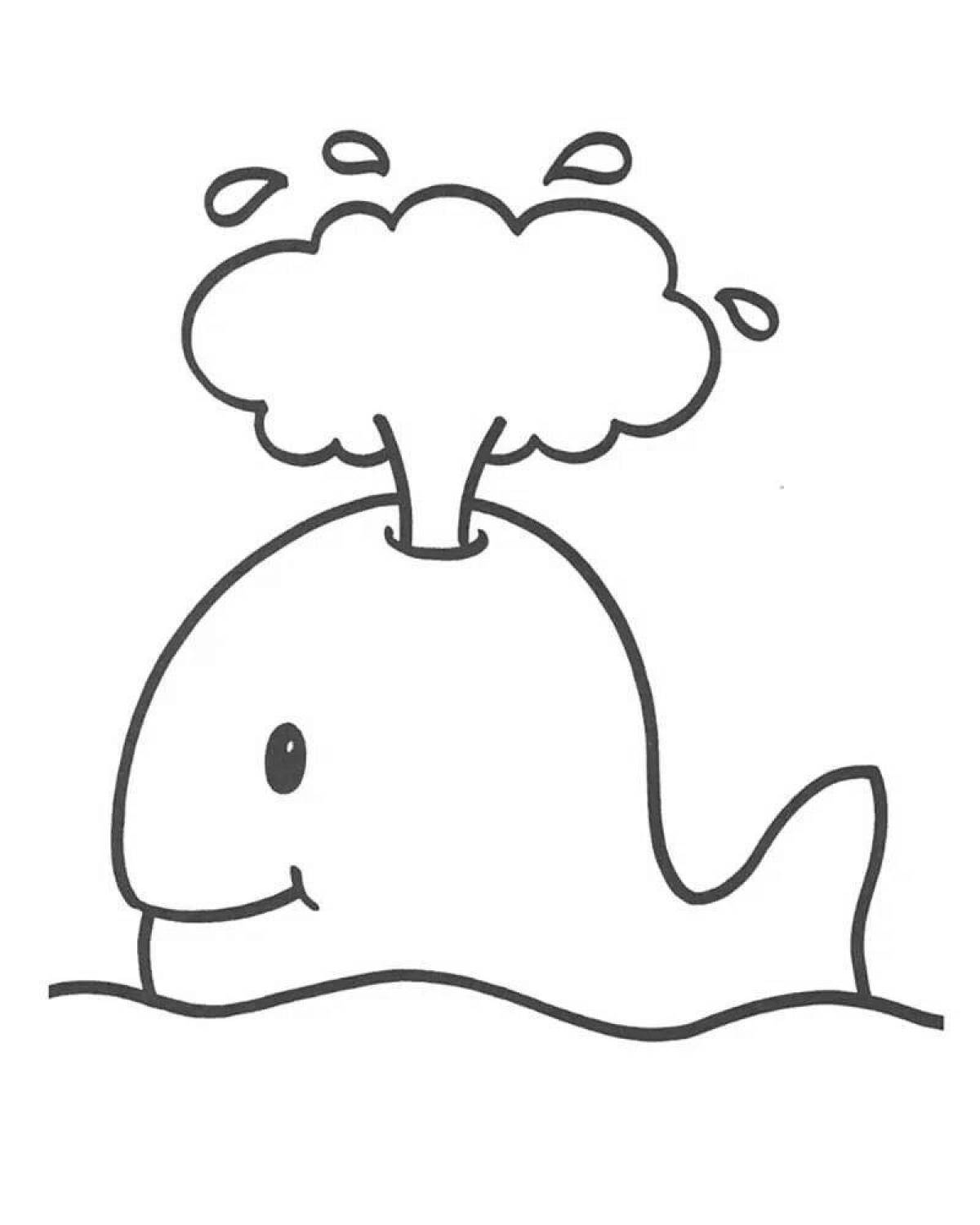 Изысканная страница раскраски китов для детей