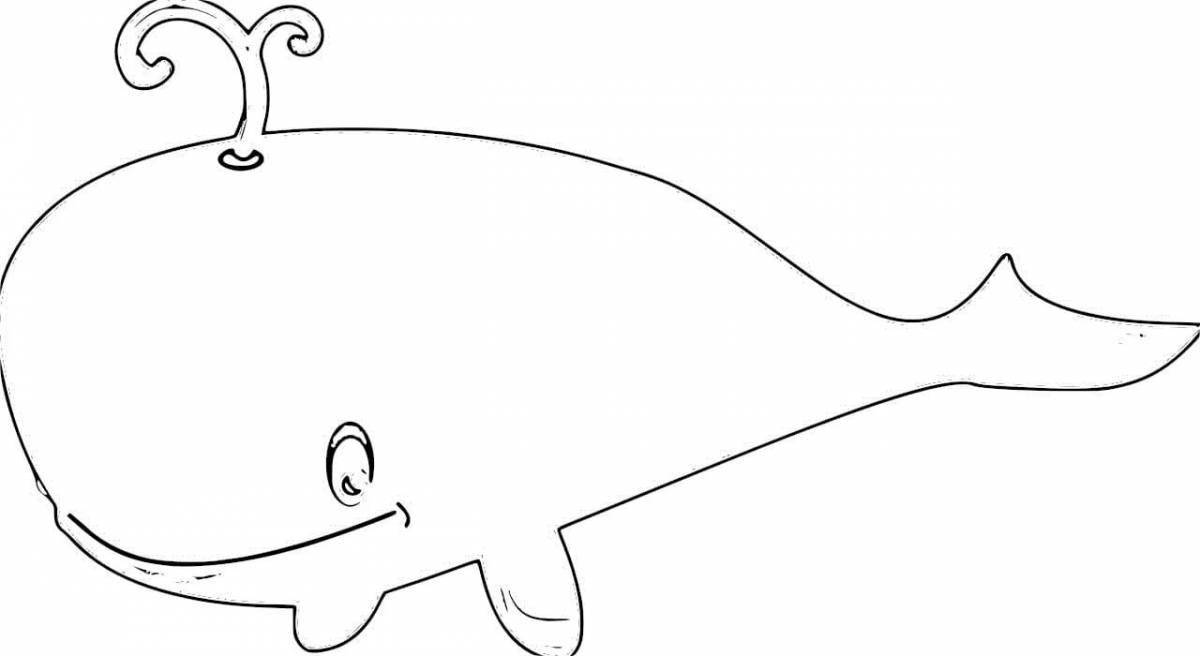 Glitter whale coloring page for kids