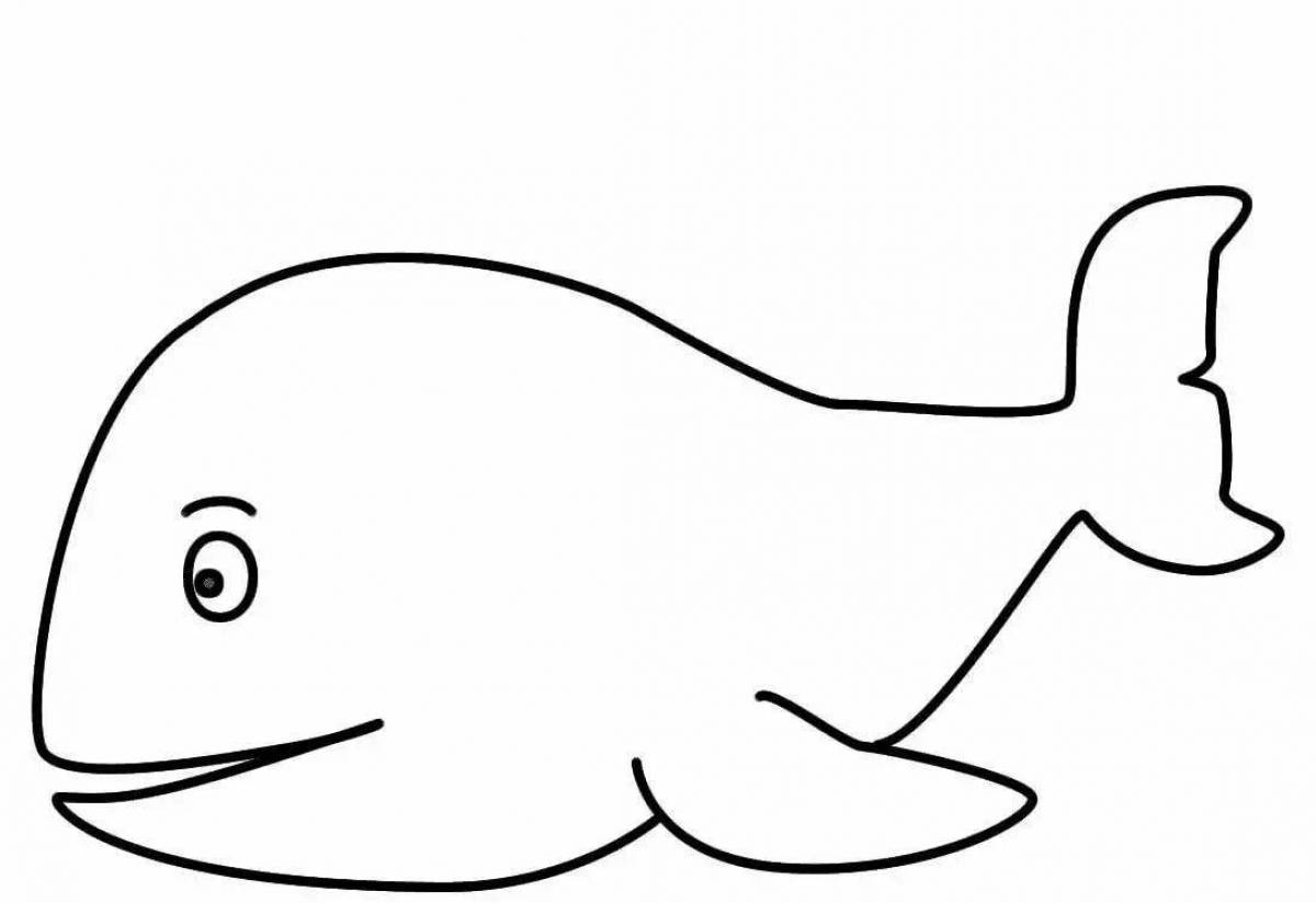 Creative whale coloring page for kids