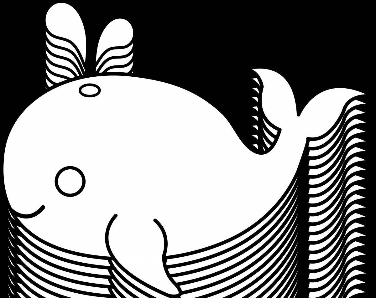 Colorful bright whale coloring page for kids