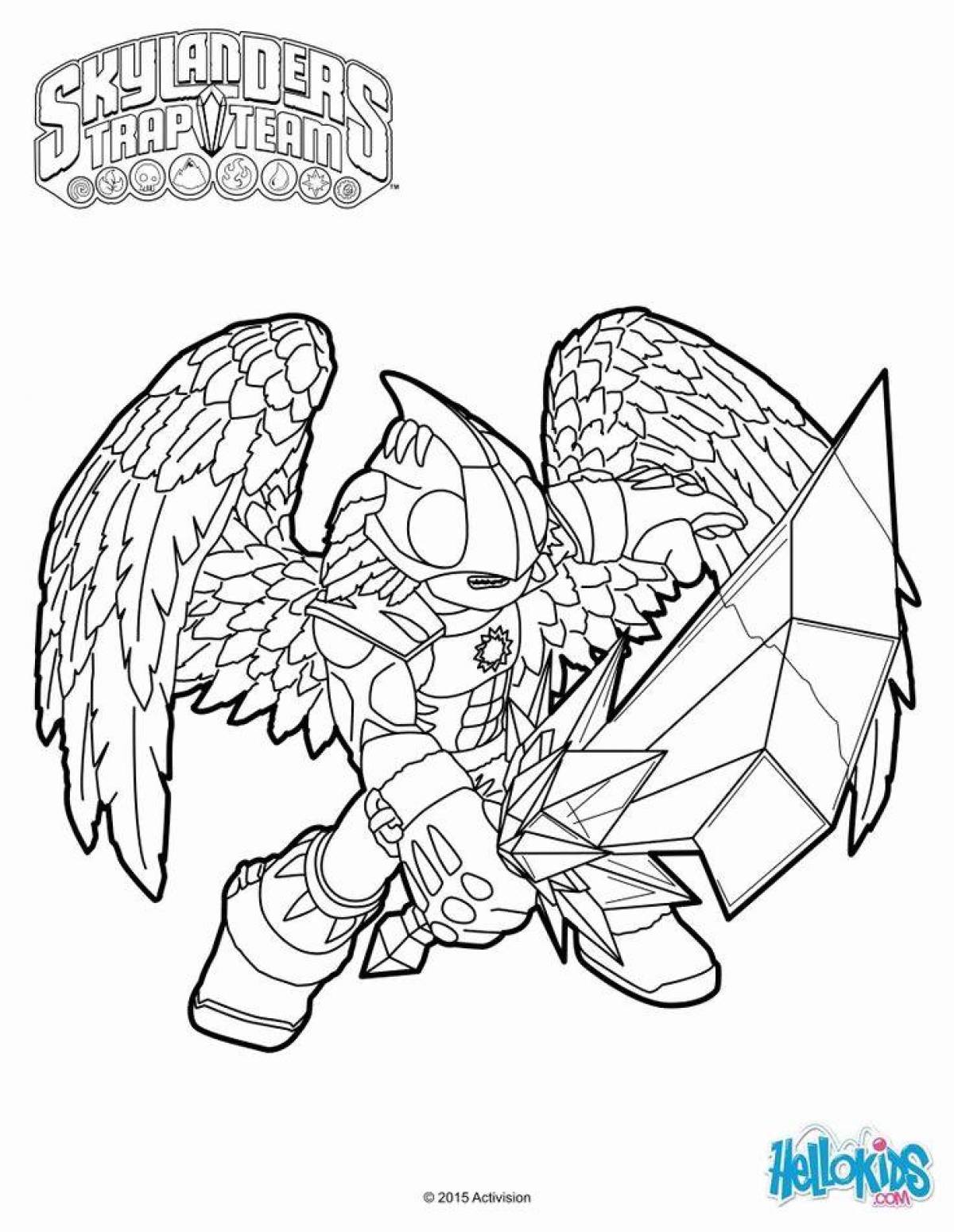 Colourful raven bravo stars coloring page