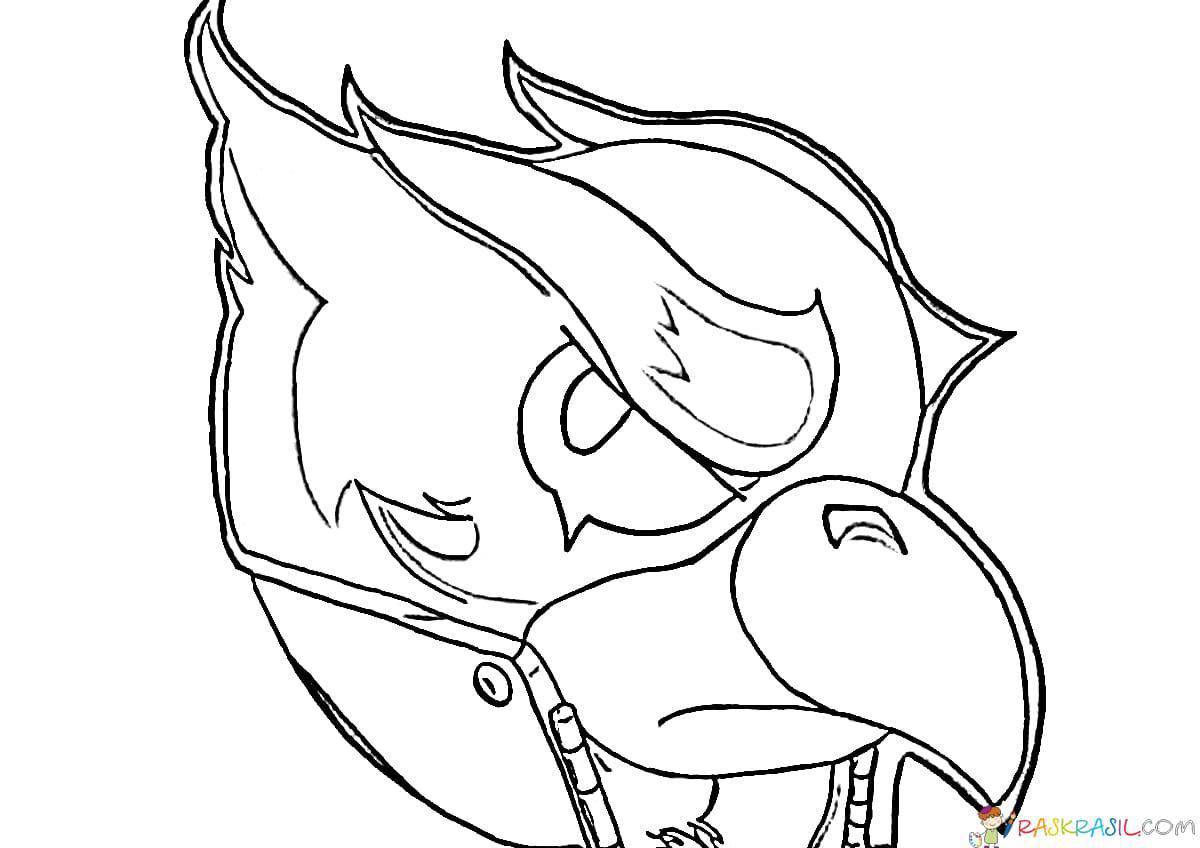 Colorfully illustrated raven bravo stars coloring page