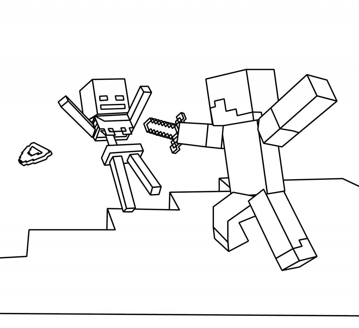 Steve's animated coloring page