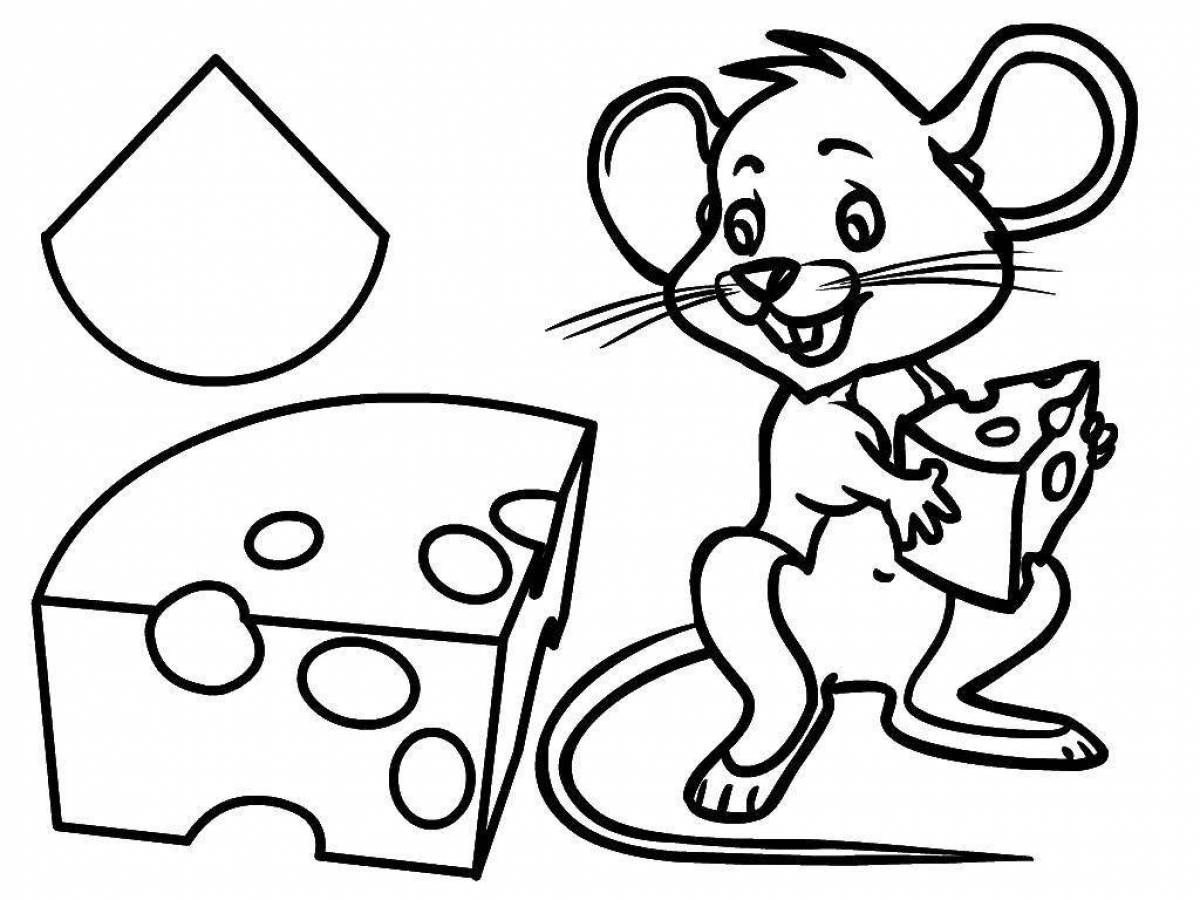 Славная страница раскраски мышонка