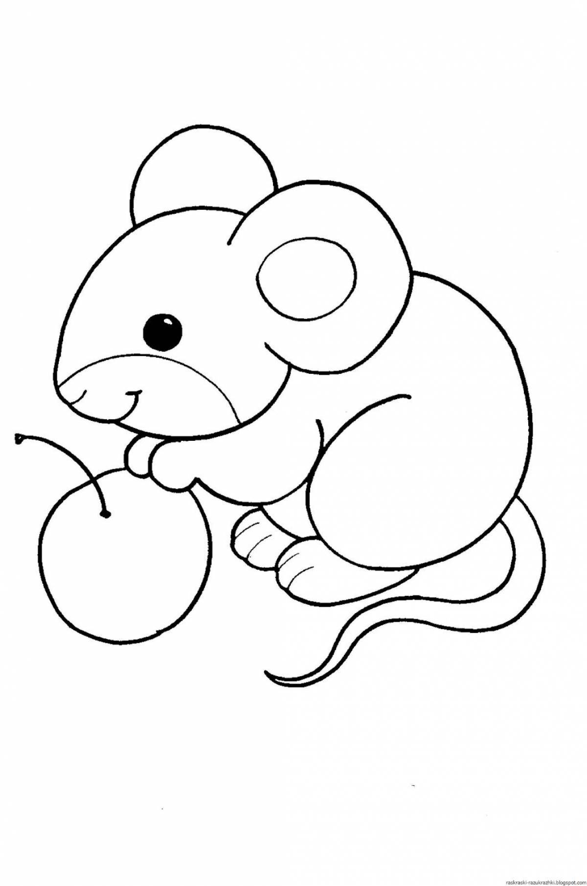 Раскраска «счастливая маленькая мышка»