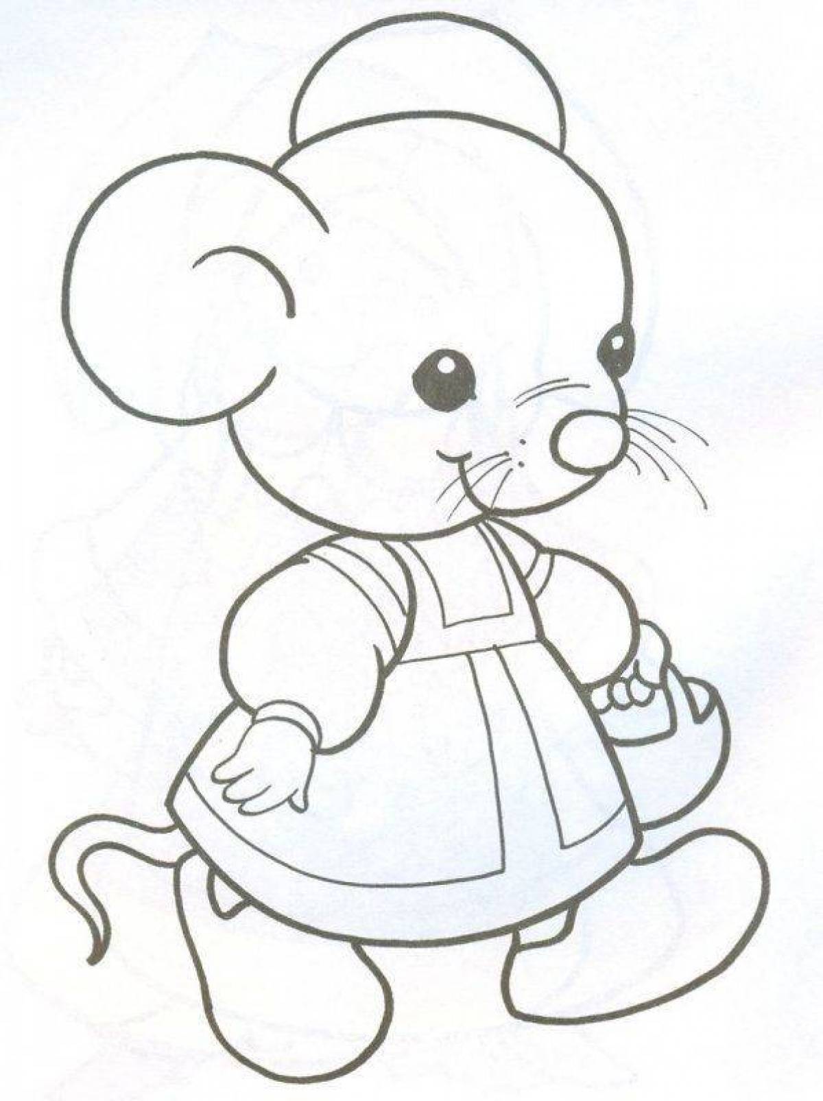 Coloring book shining mouse