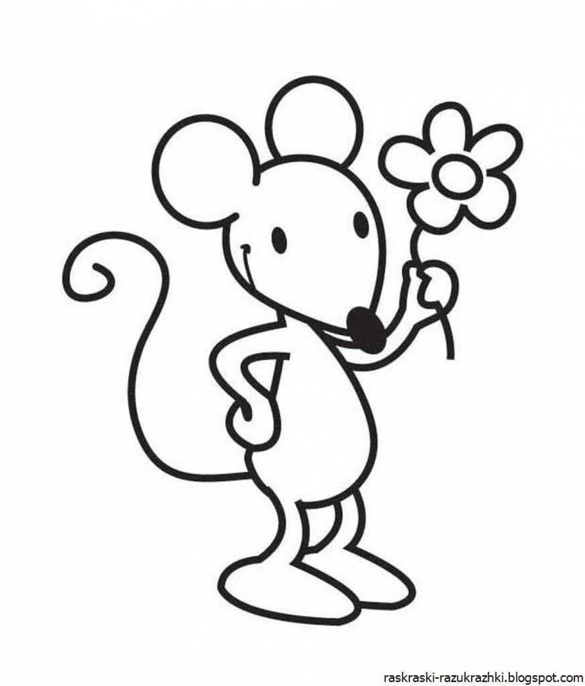 Courageous mouse coloring page