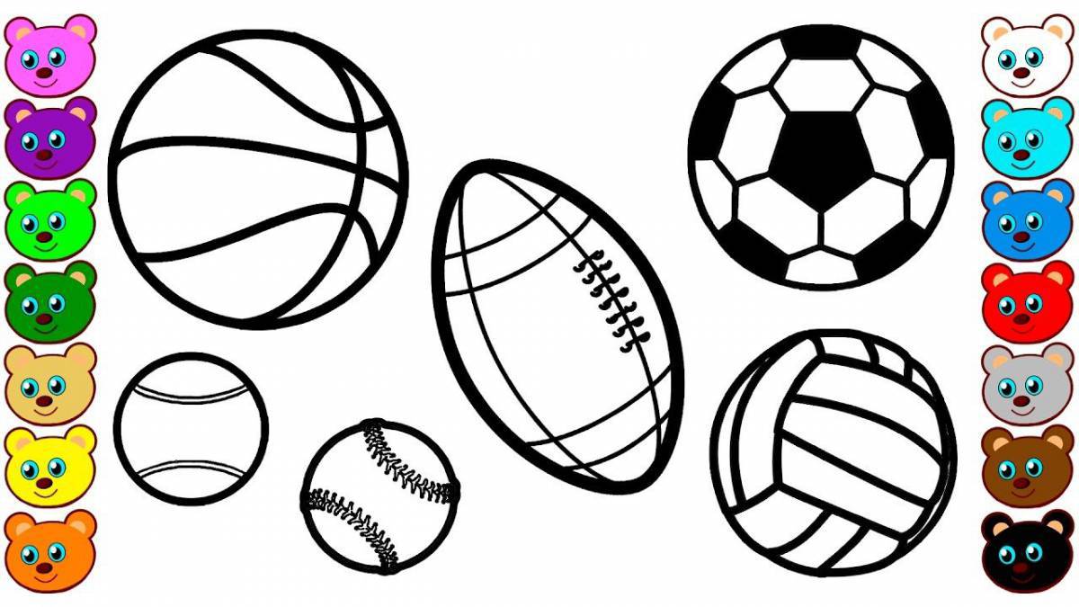 Coloring pages joyful ball for kids