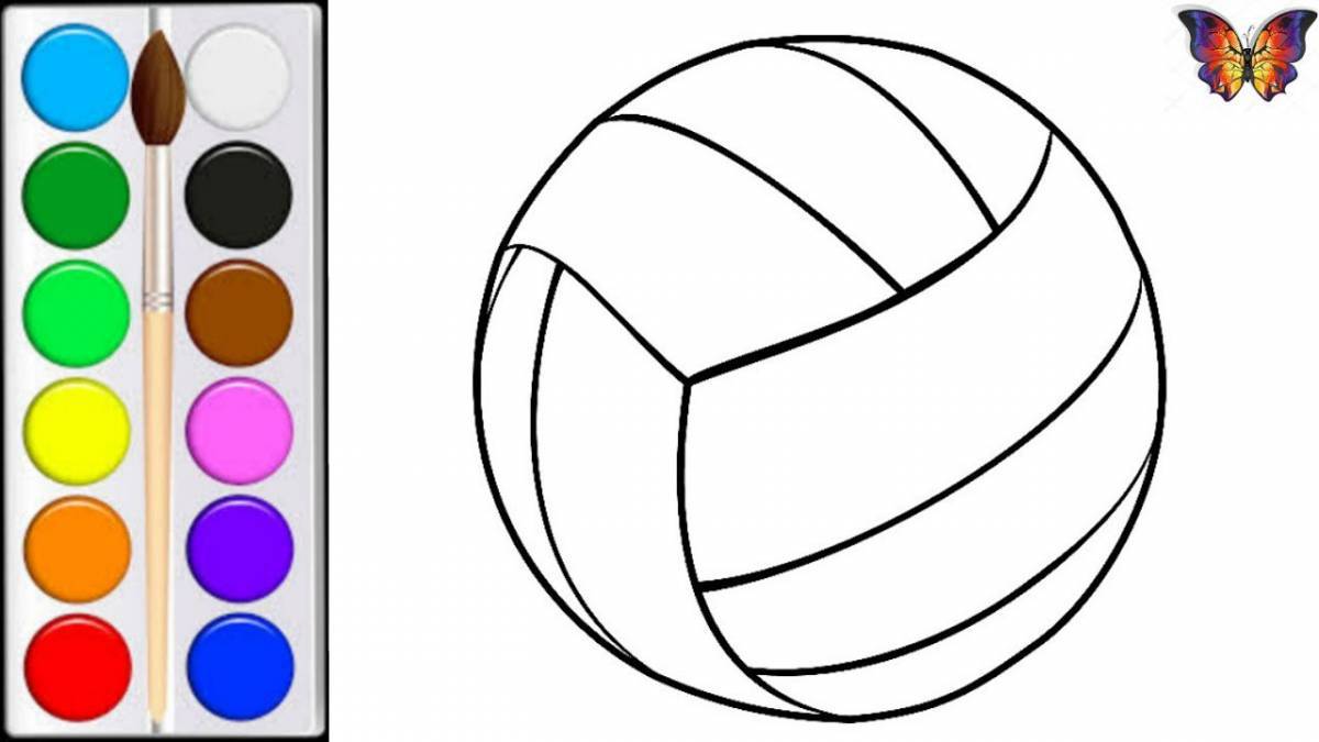 Animated ball coloring page for kids