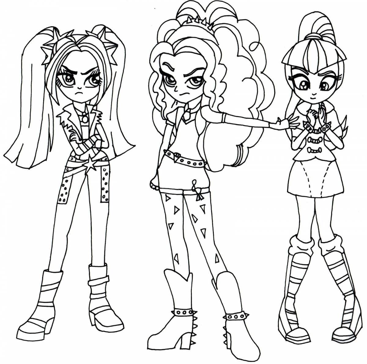 Coloring page my little pony girls