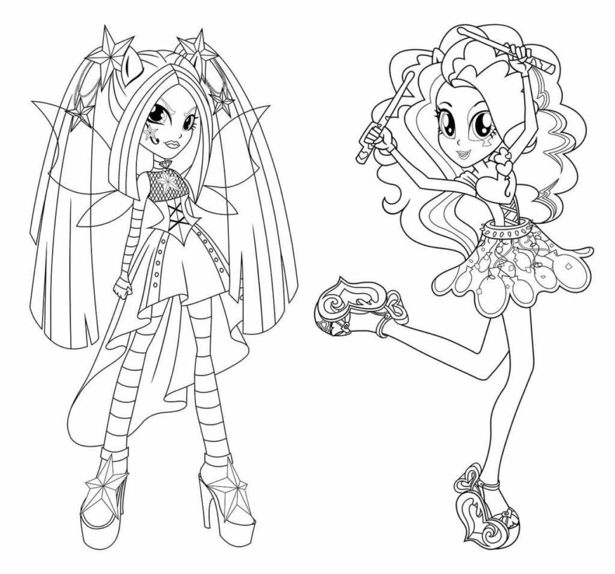 My little pony girls glitter coloring pages
