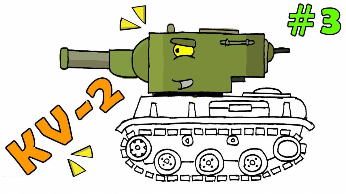 Интригующая страница раскраски танков