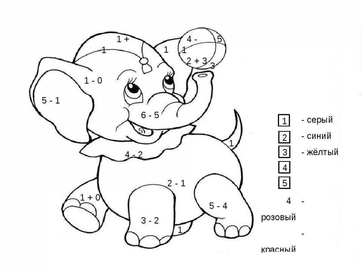 Joyful coloring up to 10 for grade 1