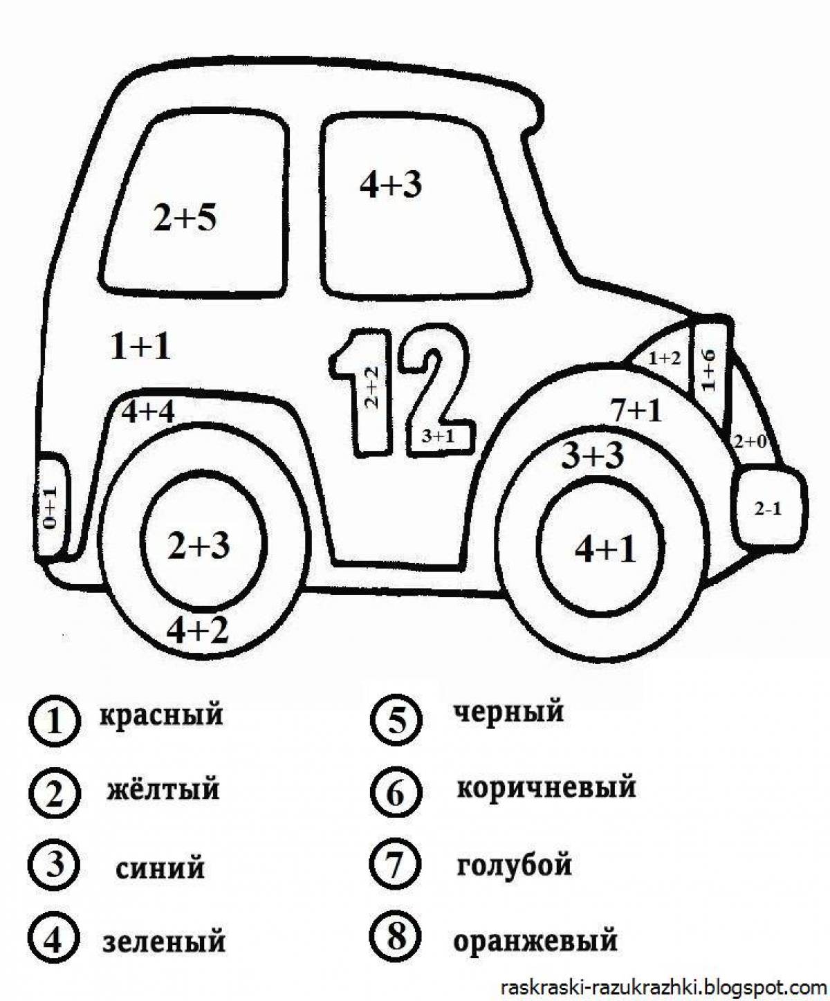 Dazzling coloring up to 10 for grade 1