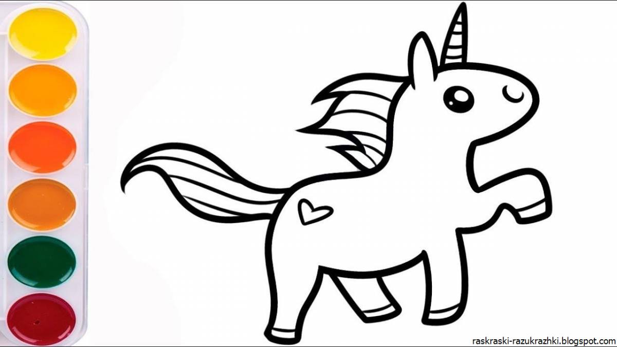 Joyful unicorn coloring book for kids 6-7 years old