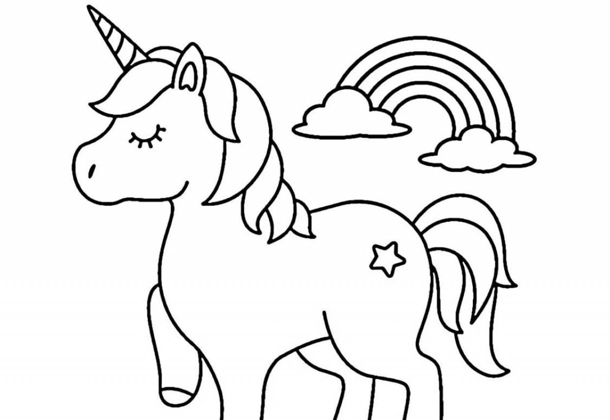 Elegant unicorn coloring book for kids 6-7 years old