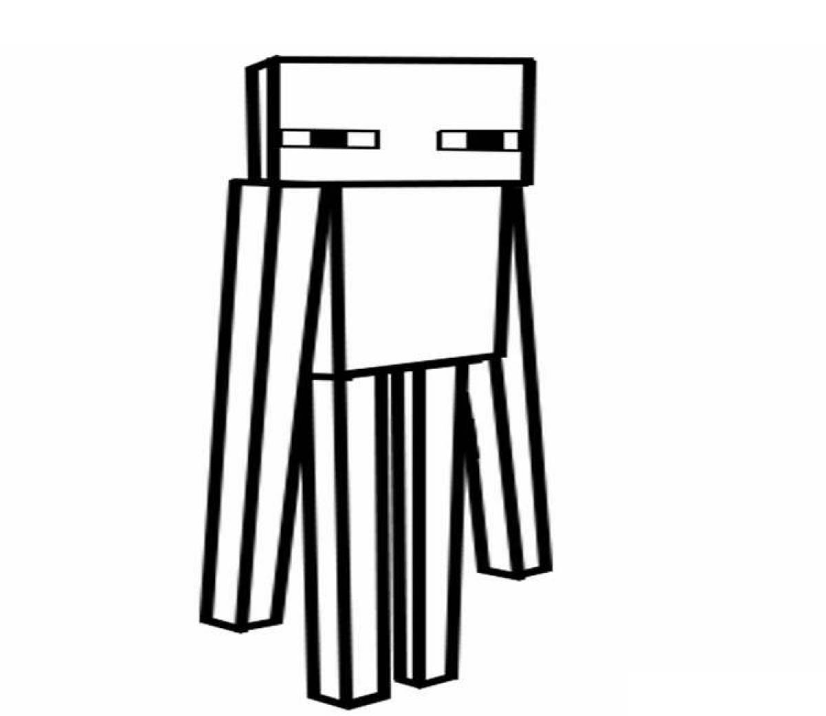 Colorful enderman coloring page
