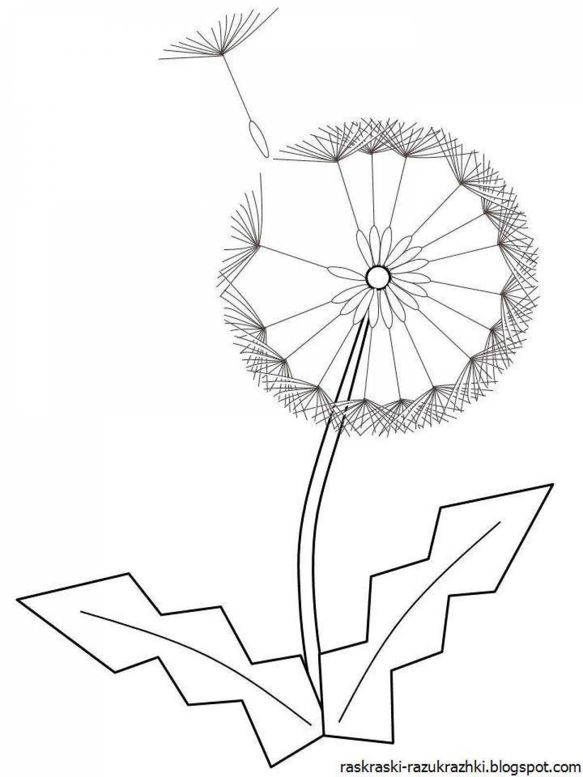 Serene dandelion coloring page