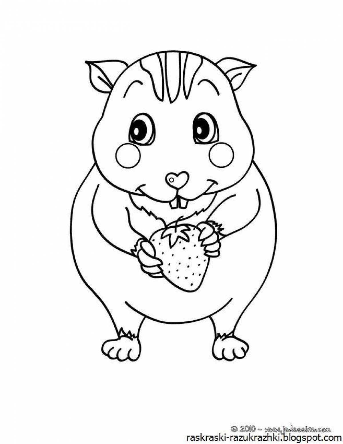 Colorful hamster coloring book for kids