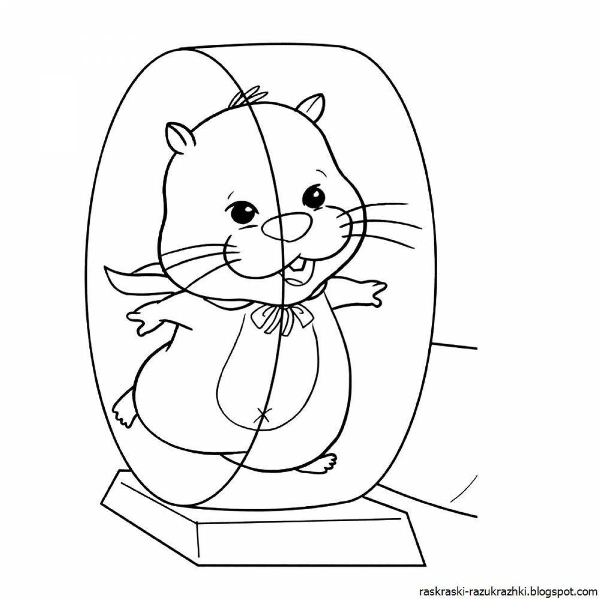 Crazy hamster coloring book for kids