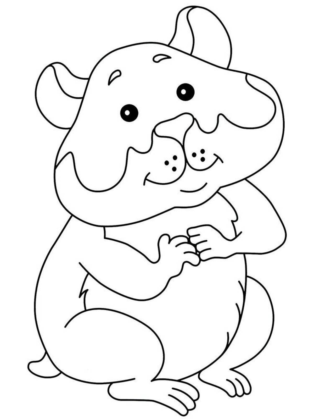 Outstanding hamster coloring page for kids
