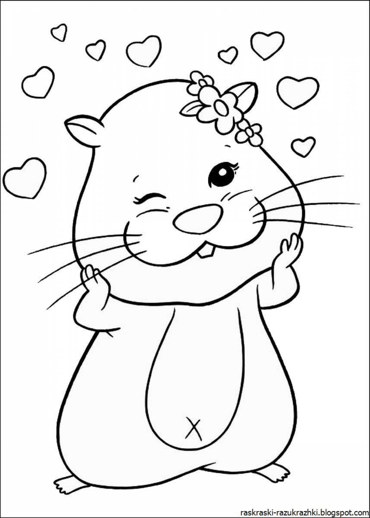 Great hamster coloring book for kids