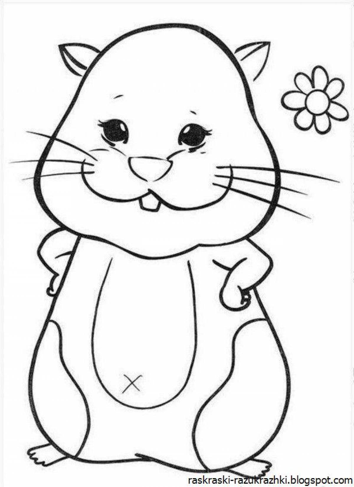 Glitter hamster coloring book for kids