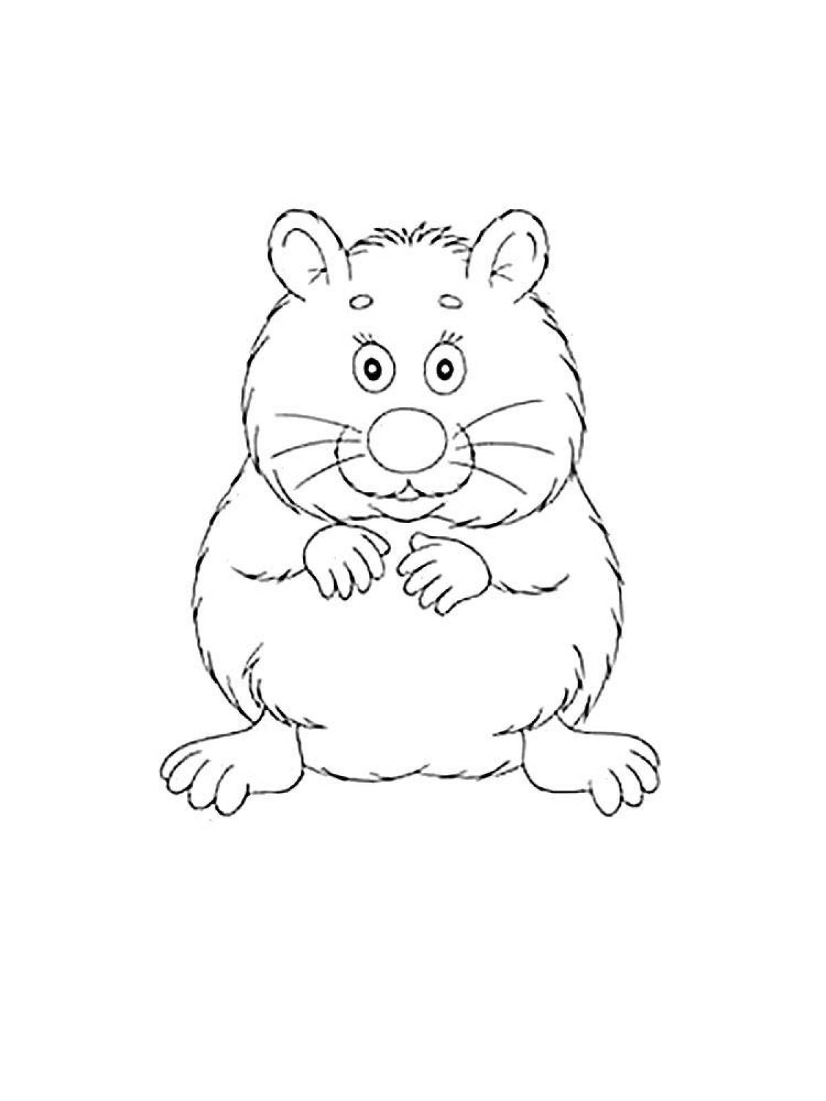 Amazing hamster coloring page for kids