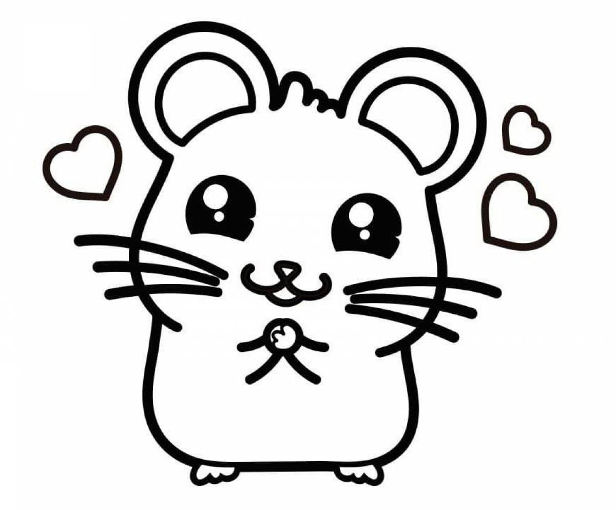 Exciting hamster coloring book for kids