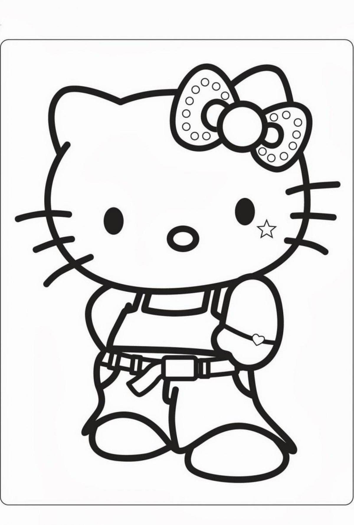 Радостная раскраска hello kitty kurumi