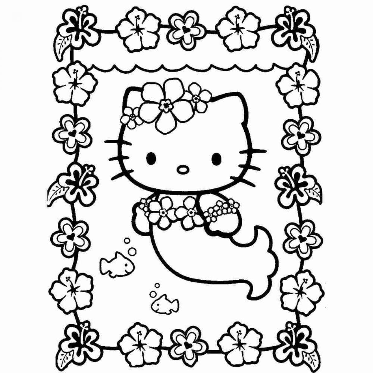 Изящная раскраска hello kitty kurumi