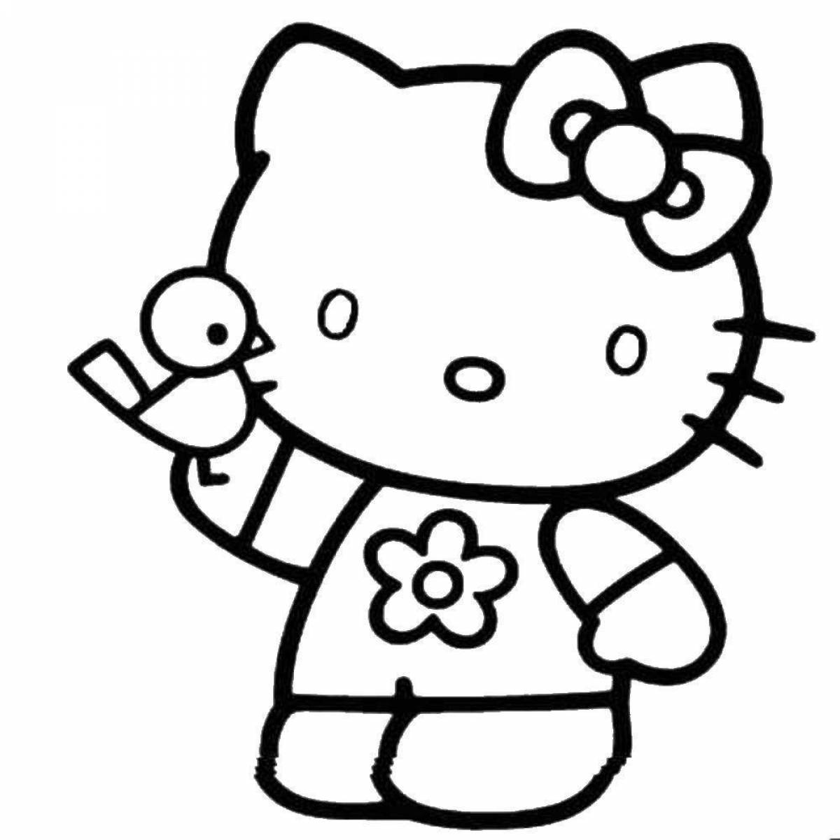 Симпатичная раскраска hello kitty kurumi