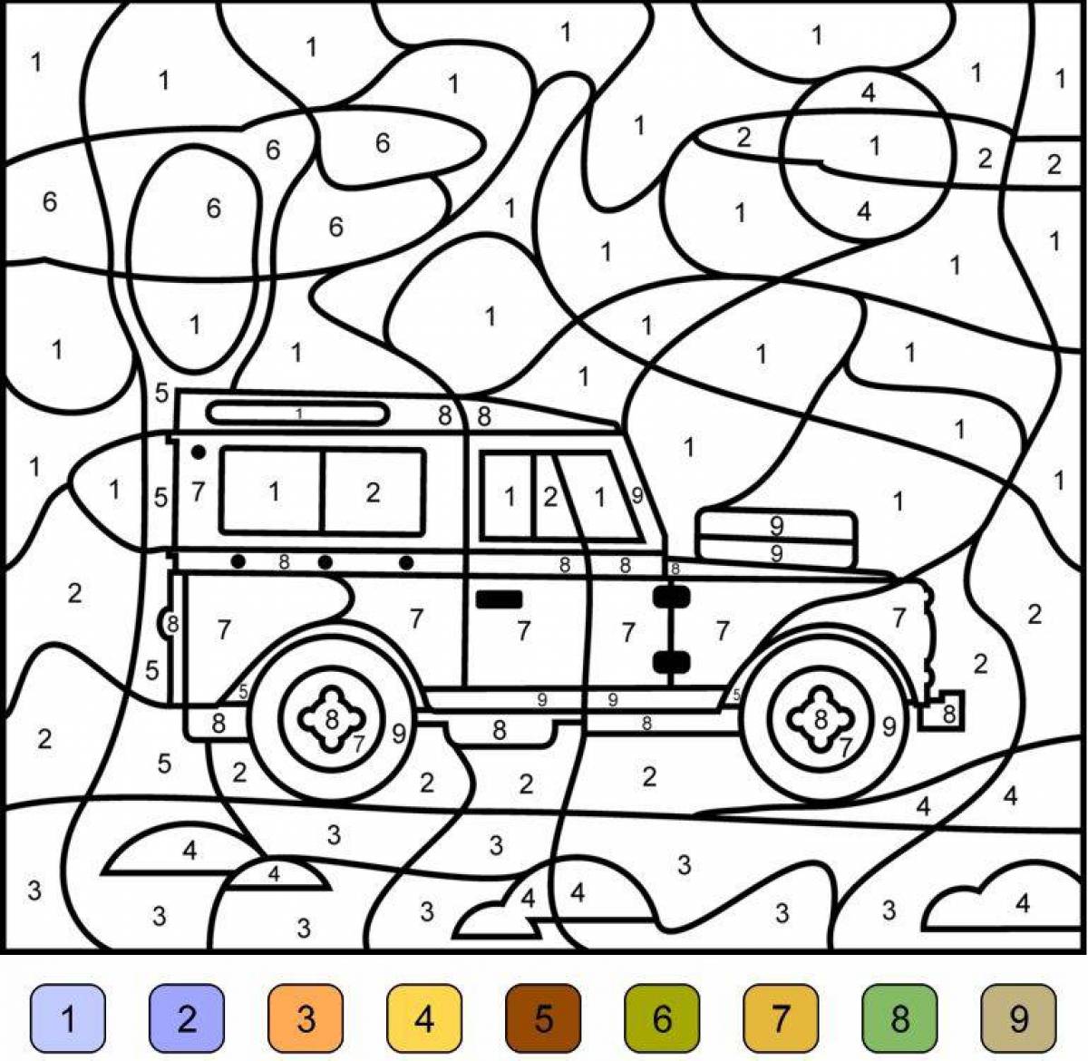 Educational coloring for boys