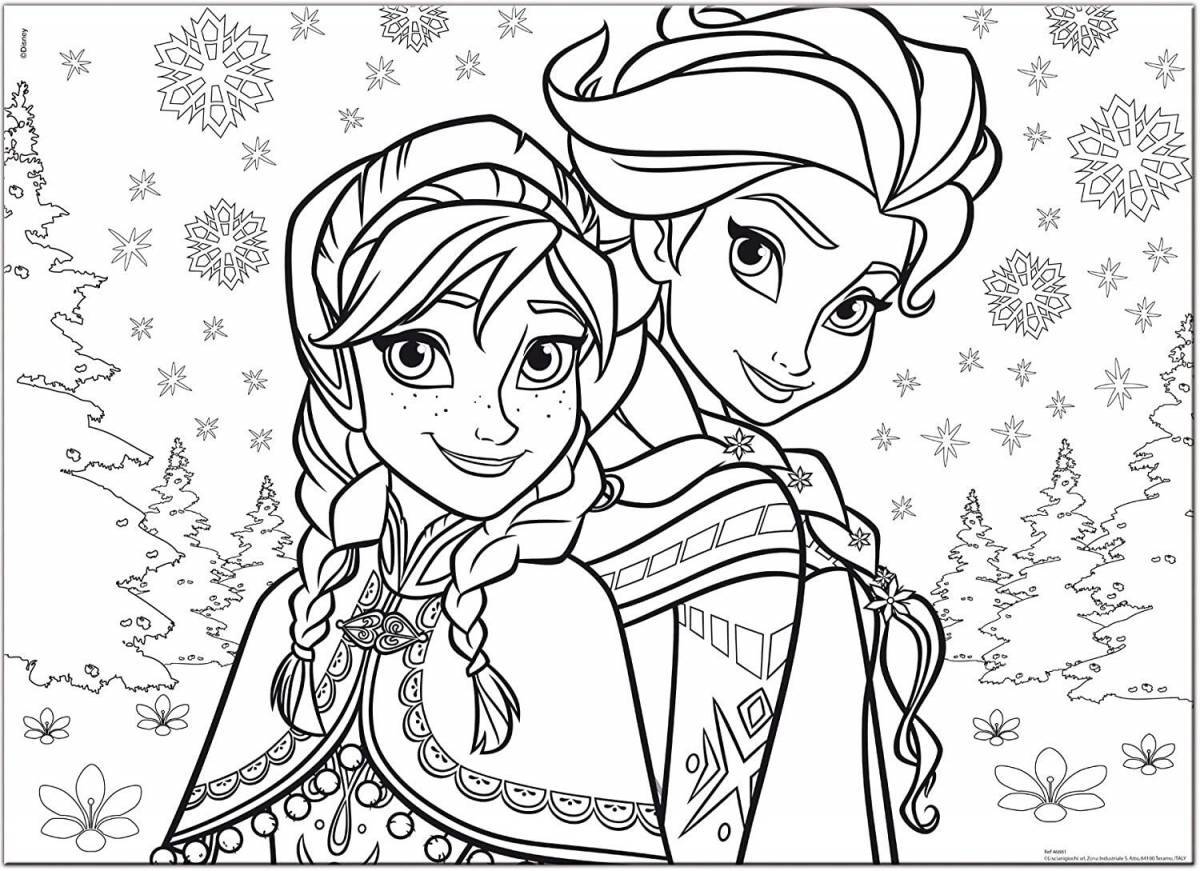 Great elsa and anna coloring book for kids