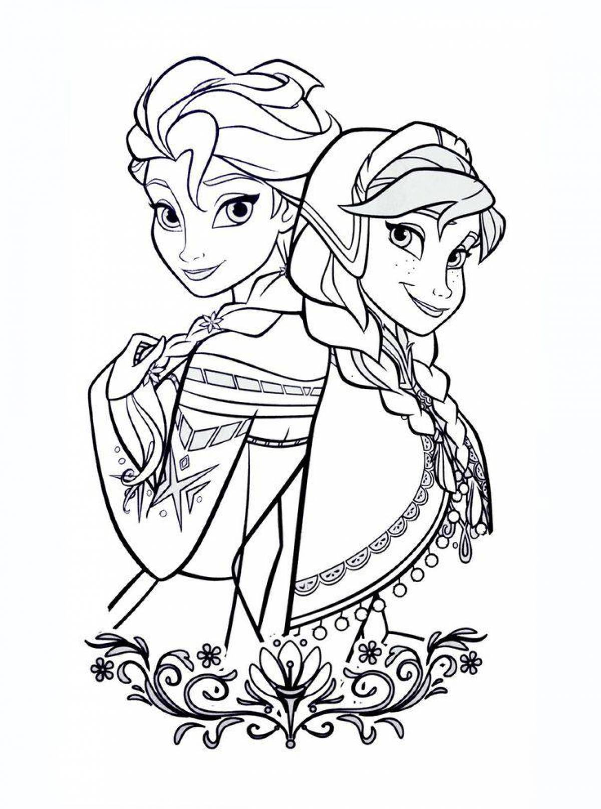 Elsa and anna magic coloring book for kids