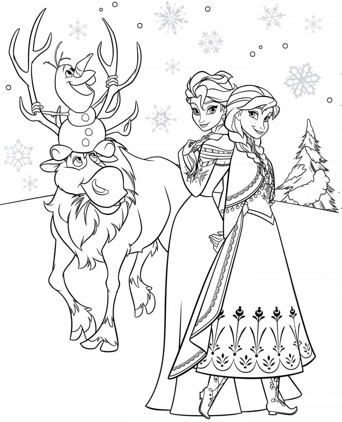 Amazing Elsa and Anna coloring book for kids