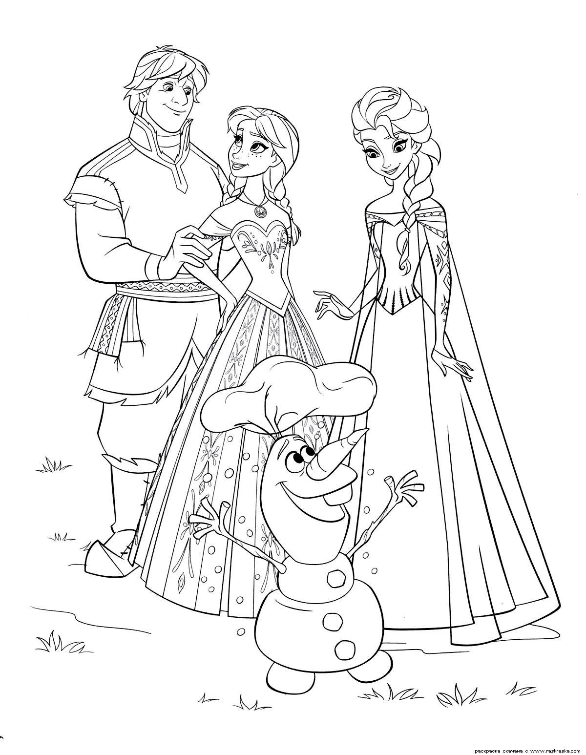 Awesome elsa and anna coloring pages for kids