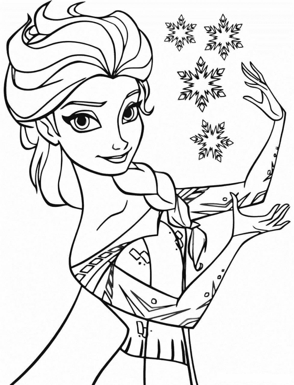 Coloring pages elsa and anna for kids
