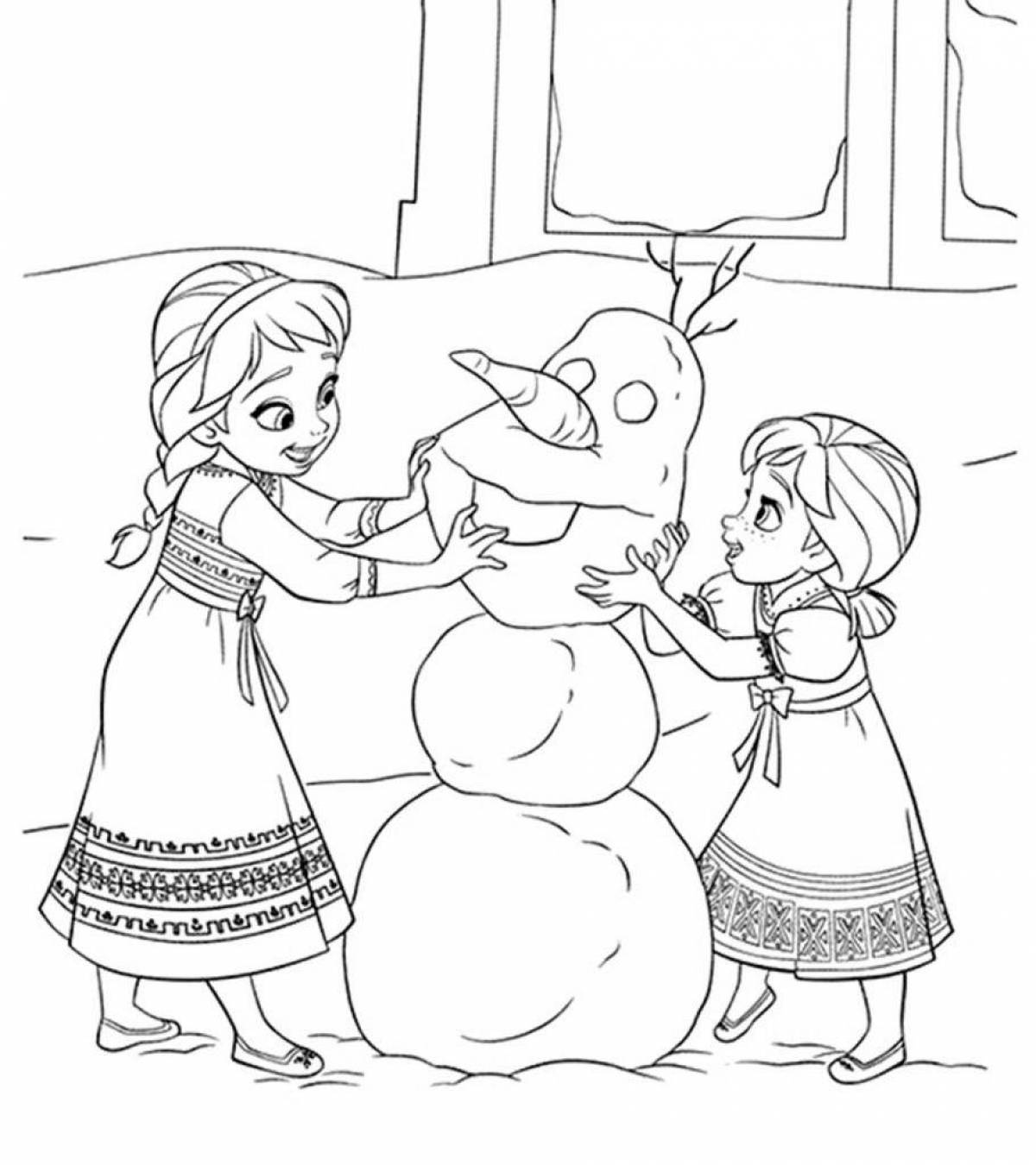 Exciting elsa and anna coloring book for kids