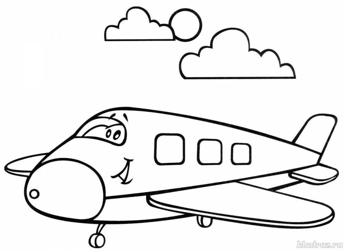 Fun airplane coloring book for 3-4 year olds
