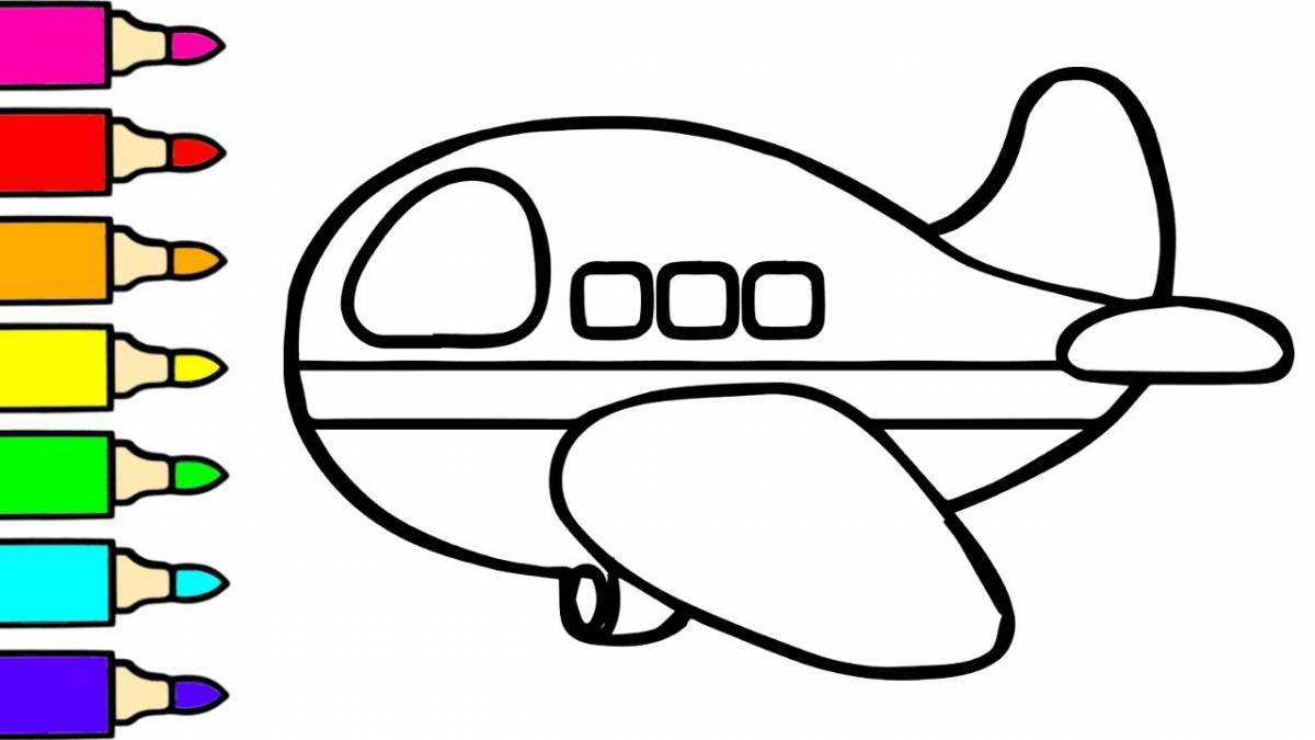 A nice airplane coloring book for 3-4 year olds