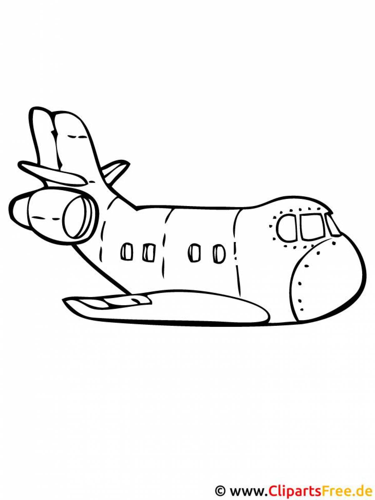 Изысканный самолет раскраски для детей 3-4 лет