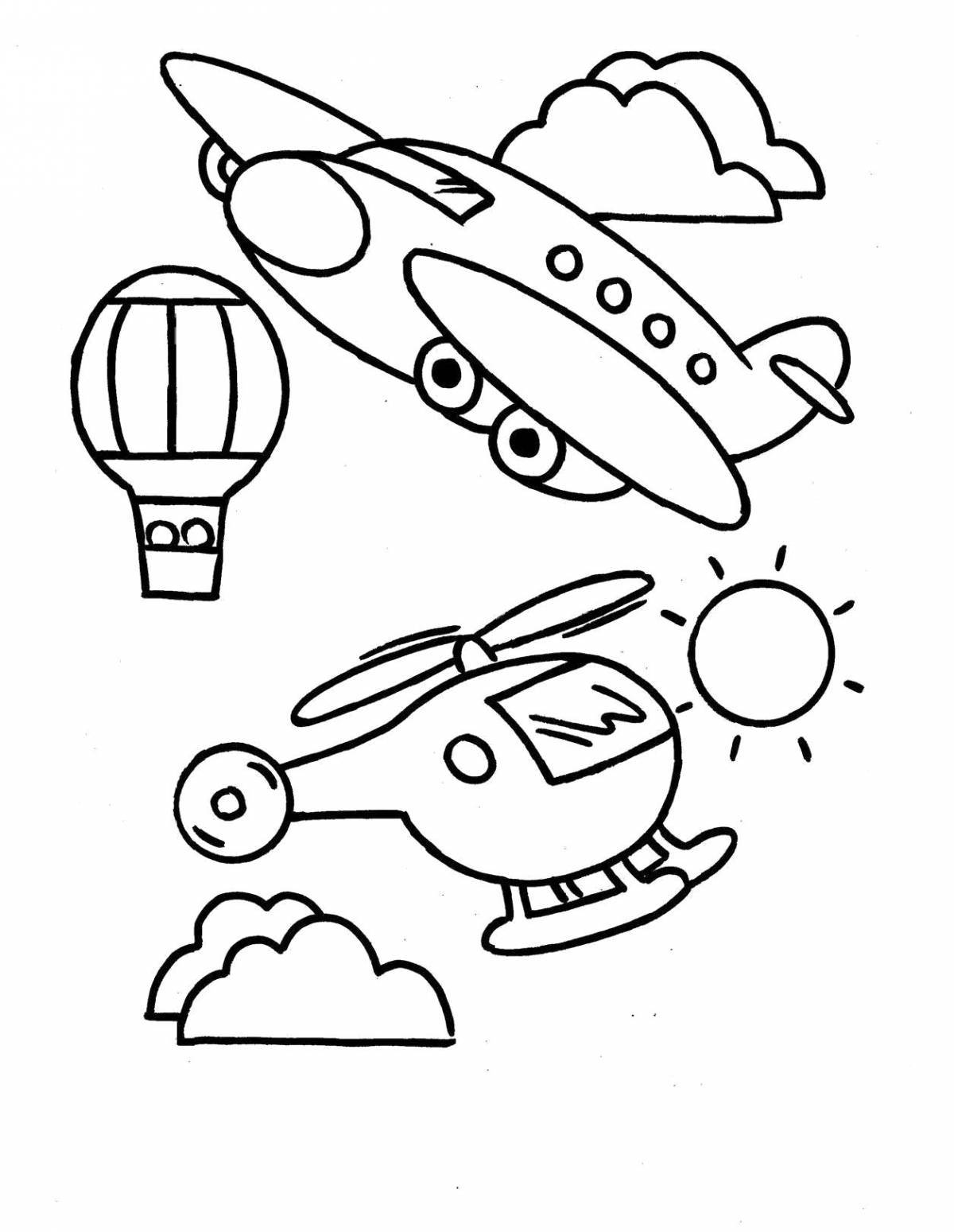 Exciting airplane coloring book for 3-4 year olds