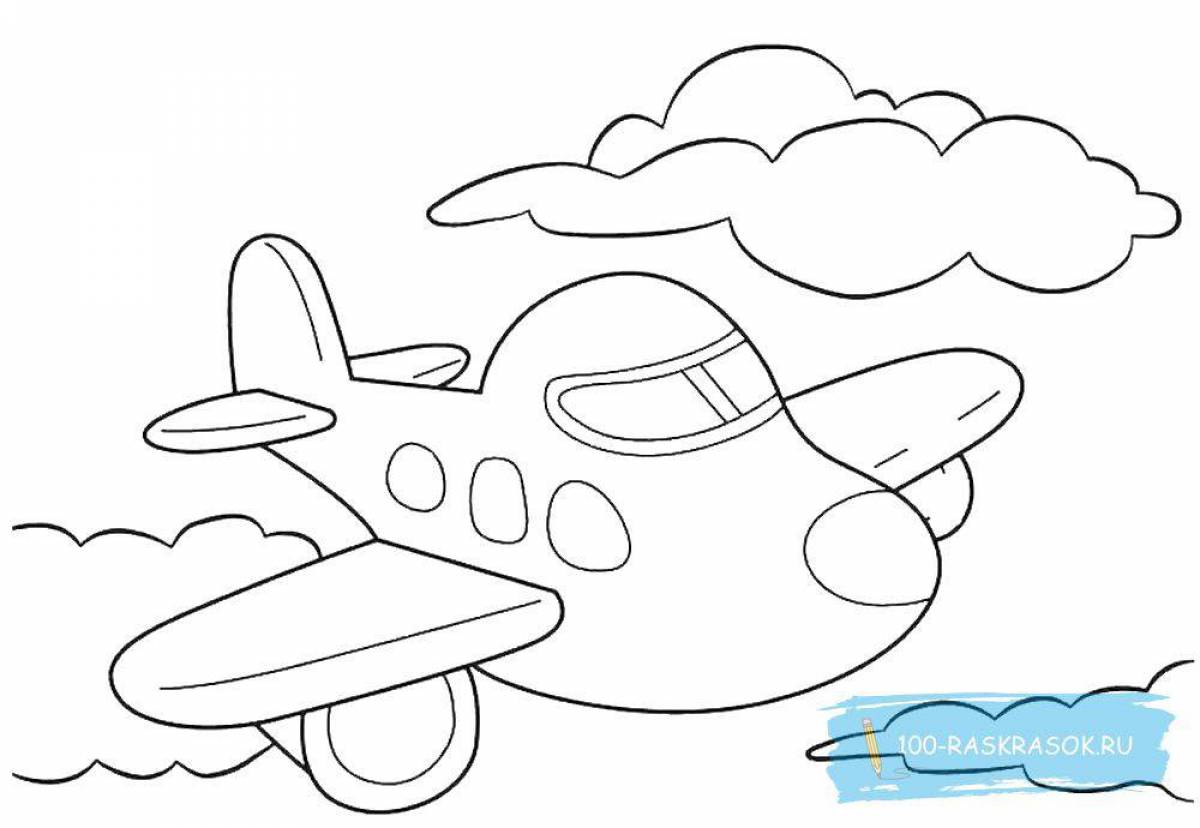 Creative airplane coloring pages for 3-4 year olds